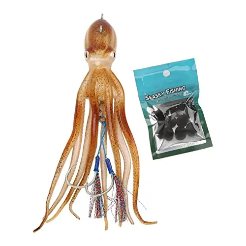 Wholesale Thick Simulated Squid Jigs for Fishing with Ink Tablets, Durable Material Attracts Big Fish, Ideal for Saltwater Fishing Enthusiasts
