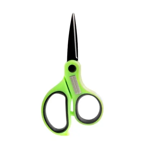 TopHomer Fishing Scissor With Hook Sharpener, Carbon Steel Fishing Braid Scissors, Two Different Blade Shapes, Easy to Use, for Cutting Fishing Line, Tape, Cloth, Hair Certified