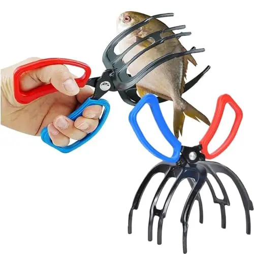 Upgrade 3 Claw Fish Gripper, Metal Fishing Pliers Gripper Fish Control Clamp,Multifunctional Three Teeth Fishing Pliers Multifunctional Anti-Slip Fish Claw Gripper New Release