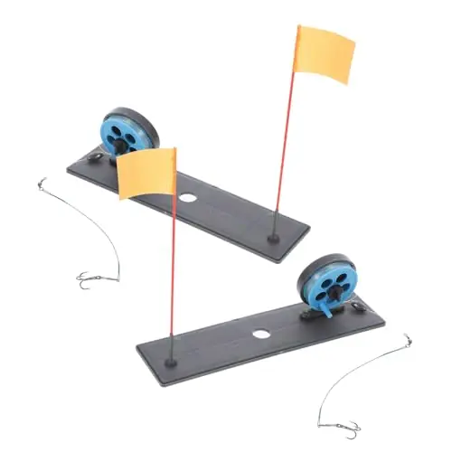 Warranty Included Yardwe 2pcs Snow Ice Fishing Flag Ice Fishing Stand Travel Fishing Pole Winter Fishing Rod Kids Fishing Pole Kids Fishing Rod Fishing Tools Fishing Rod for Kids Jack Child Abs Automatic