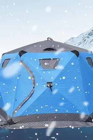 YokIma Winter Ice Fishing Tent Thicken Cotton Tent with Insulated Layer for Ice Fishing Winter Fishing for 4-6 Person Ice Fishing Shelter Deal
