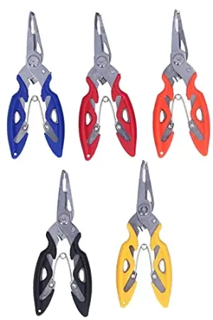 Yuecoom 5Pcs Fishing Pliers, Stainless Steel Fishing Pliers Hook Remover Multifunction Lures Curved Scissors Big Sale