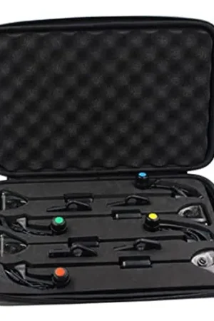 ZHOUBINGBING Fishing Set LED Illuminated Bite Indicator Digital Metal Alarm Fishing Accessories Set for Carp Black Fishingset Clearance