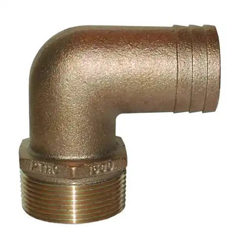 GROCO 1-1/4" NPT x 1-1/4" ID Bronze 90 Degree Pipe to Hose Fitting Standard Flow Elbow PTHC-1250 Big Sale