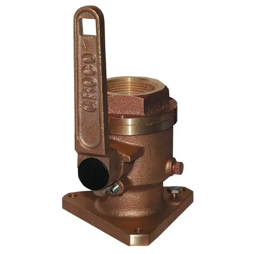 Fresh Stock GROCO 1-1/2" Bronze Flanged Full Flow Seacock BV-1500