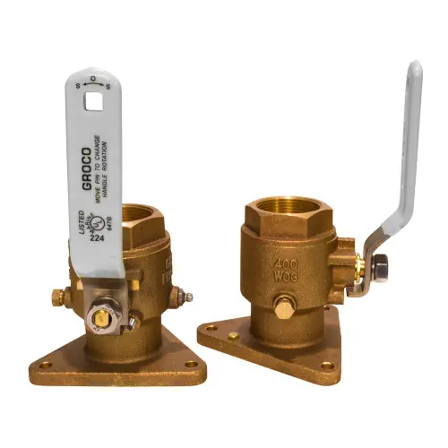 Fast Shipping GROCO 2" Bronze Tri-Flanged Ball Valve/Seacock FBV-2000