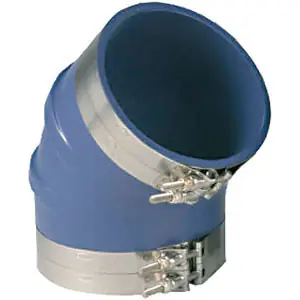 Free Returns Trident Hose Elbow 6" 45D with Clamps Blue Si 240V6000SS