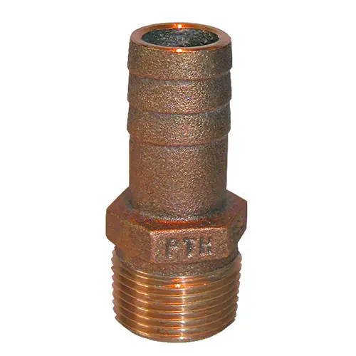 GROCO 1-1/4" NPT x 1-1/8" ID Bronze Pipe to Hose Straight Fitting PTH-1125 No Minimum Order