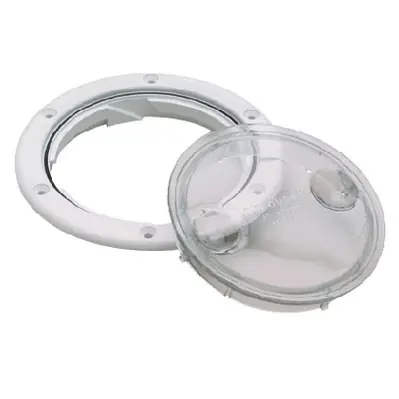 Shop Now Seachoice Twist N Lock Deck Plate White with Clear Insert 39291 (Color: Arctic White, Size: 6 in) 39291