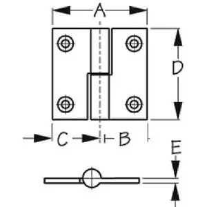 Crafted Sea-Dog Line Take Apart H-Hinge 2" 2/Cd 204515-1