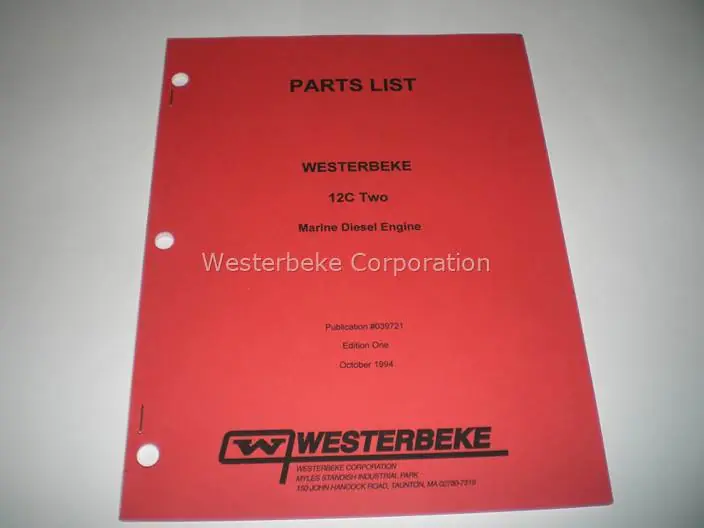 Top Rated Westerbeke, Partlist 12c two, 039721