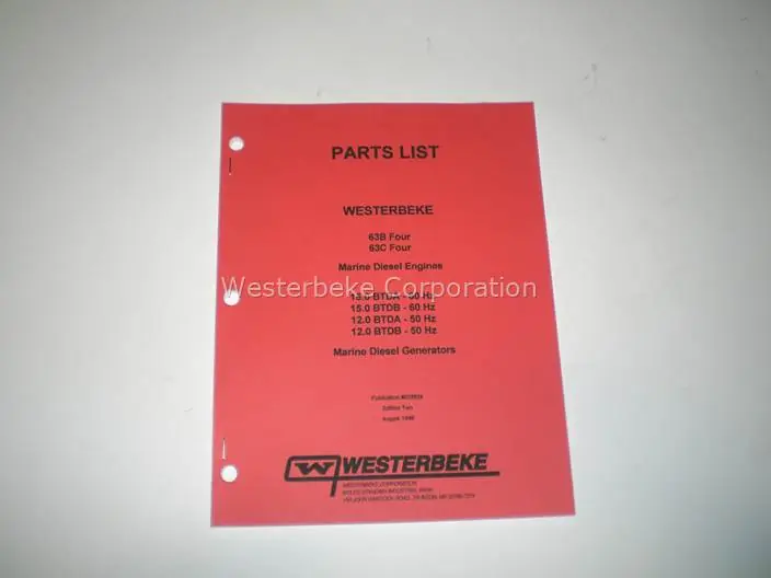 Westerbeke, Partlist 63b/c, 15.0 btda/b, 038824 Big Sale