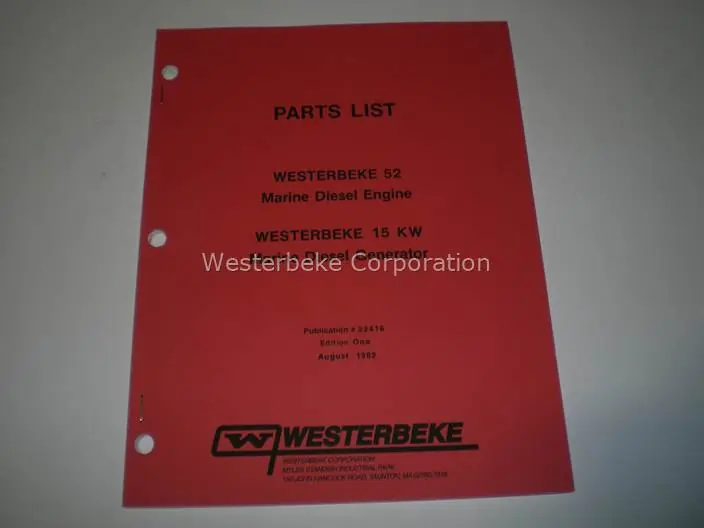 Westerbeke, Partlist w52, 032416 Premium