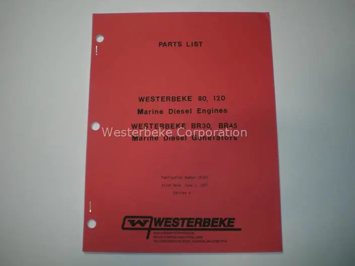 Price Drop Westerbeke, Partlist w80-120, 015162